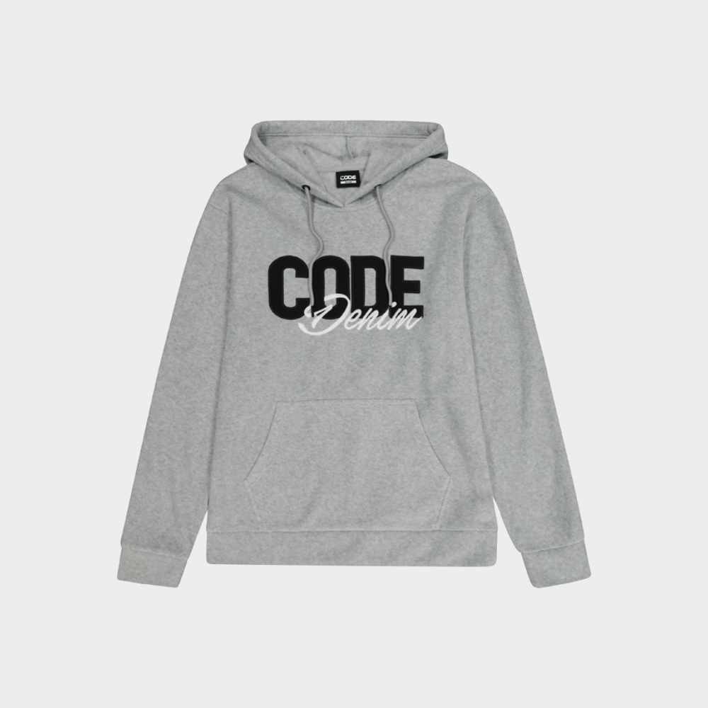 Code Mens Polarfleece Hoodie Grey