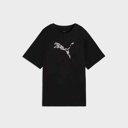 Puma Womens Graphic Animal Relaxed Tee Black