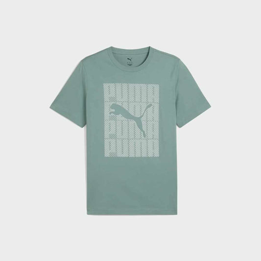 Puma Mens Graphic Wording Tee Green