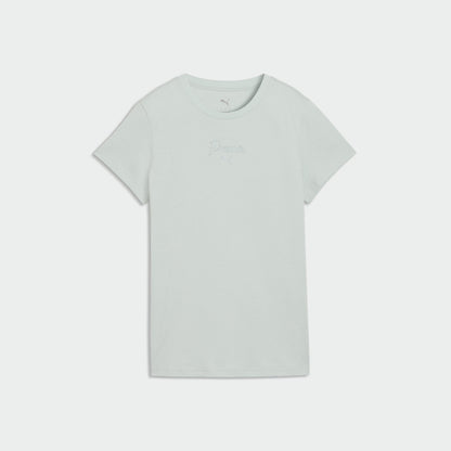 Puma Womens Essential Script Tee Green