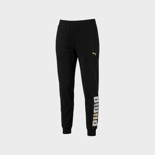 Puma Womens Essential Logo Metallic Track Pants Black