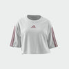 Adidas Womens 3 Stripe Boxy Tee White