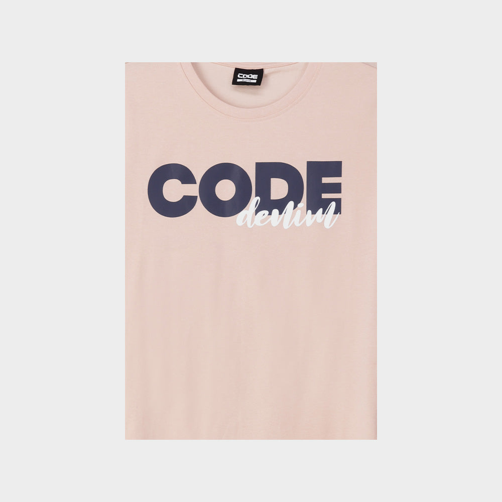 Code Mens Overlap Graphic Tee Pink