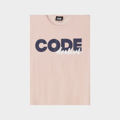Code Mens Overlap Graphic Tee Pink