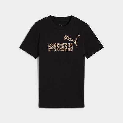 Puma Girls Graphic Animal Tee Black