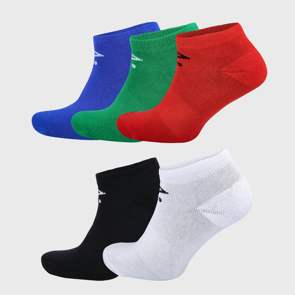 Umbro UNISEX 5 Pack Fashion Hidden Socks Multi