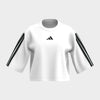 Adidas Womens 3 Strips Crop Tee White