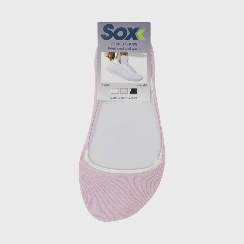 Sox Unisex 3 Pack Invisible Socks Multi