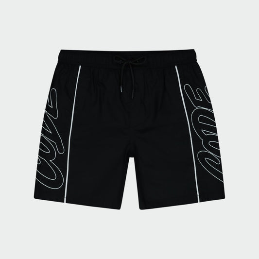 Code Mens Piping Print Swimshorts Black