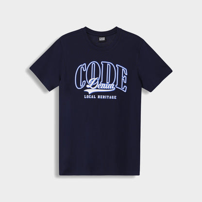 CODE MENS Outline Swoosh Graphic Tee BLUE