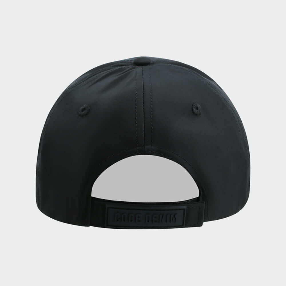 Code Unisex Cotton Twill Racing Peak Cap Black