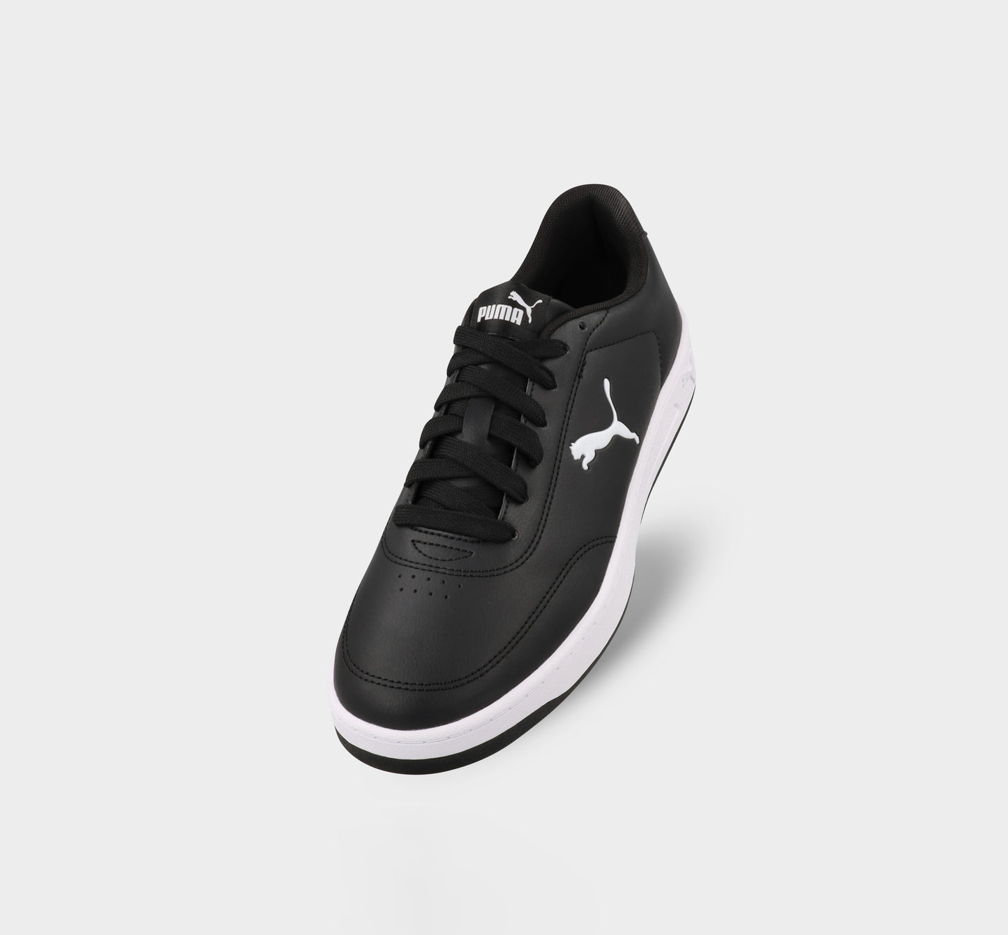 Puma Mens Court Classic Clean Cat Sneakers Black