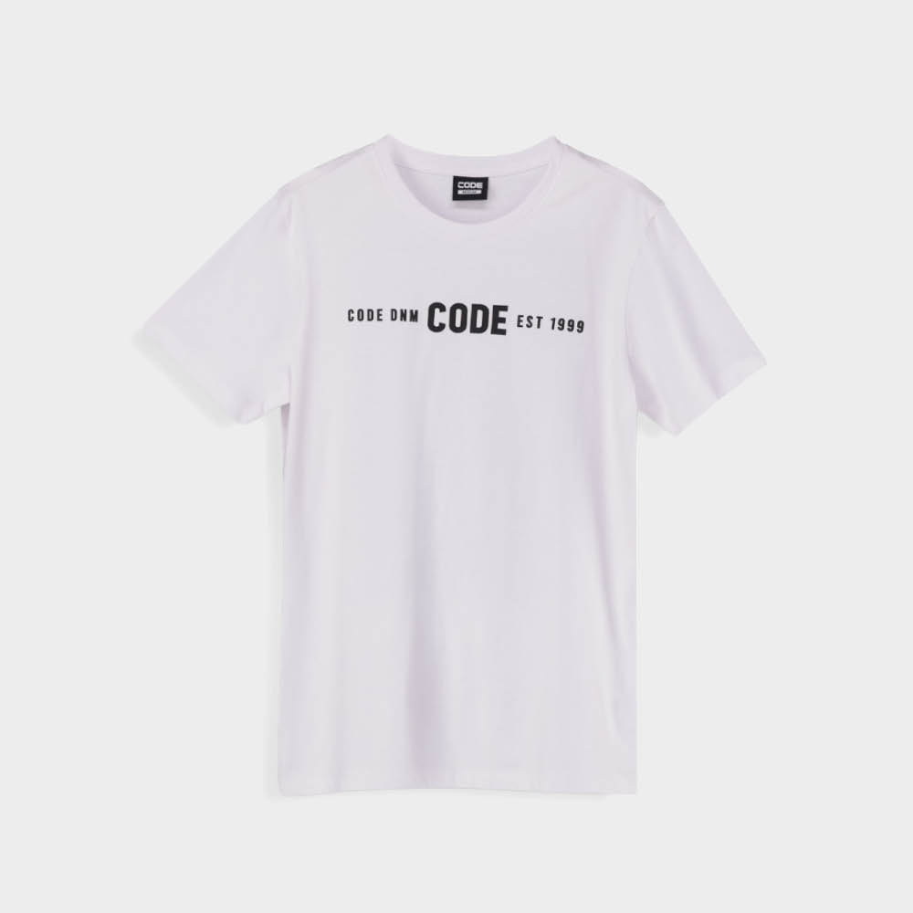 Code Mens Distressed Script Graphic Tee Blue