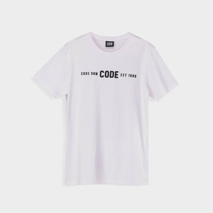 Code Mens Distressed Script Graphic Tee Blue