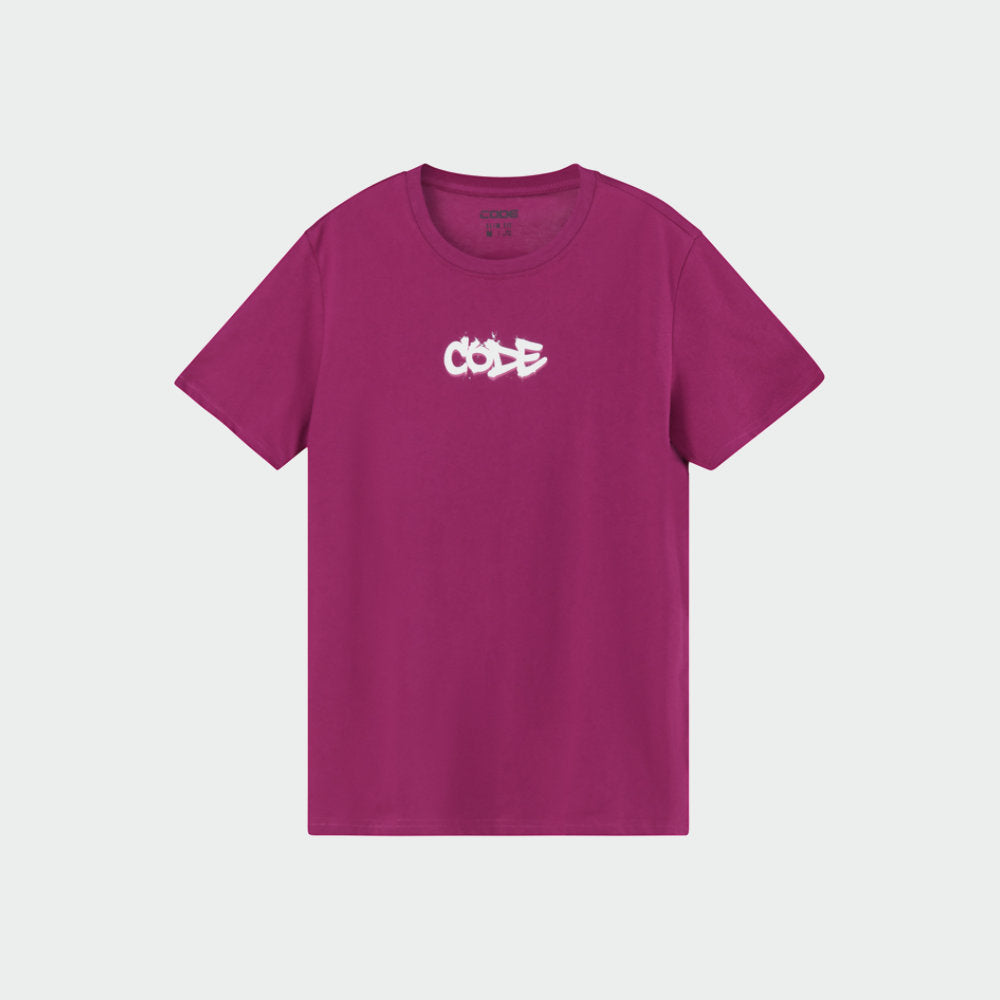Code Mens Grafitti Splatter Graphic Tee Purple