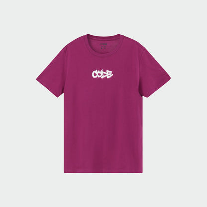 Code Mens Grafitti Splatter Graphic Tee Purple
