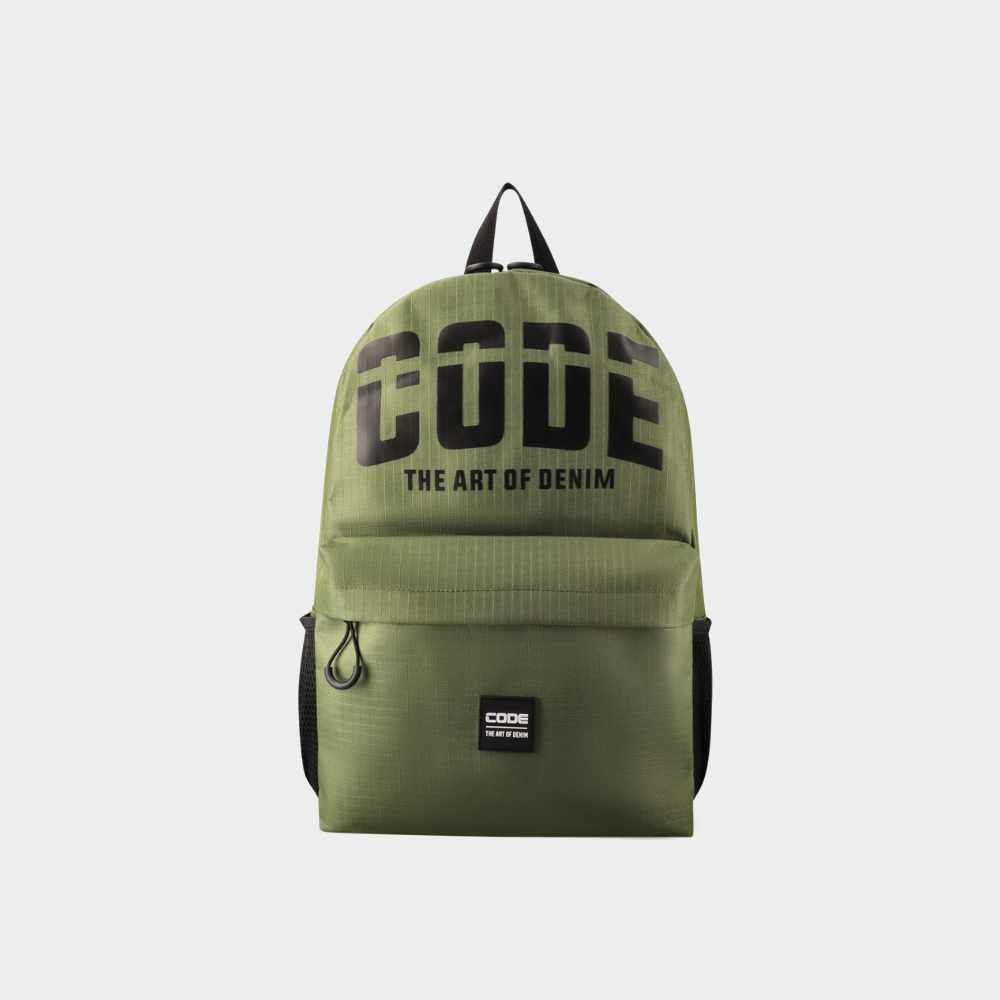 Code Print Logo Backpack Green