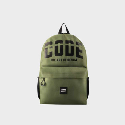 Code Print Logo Backpack Green