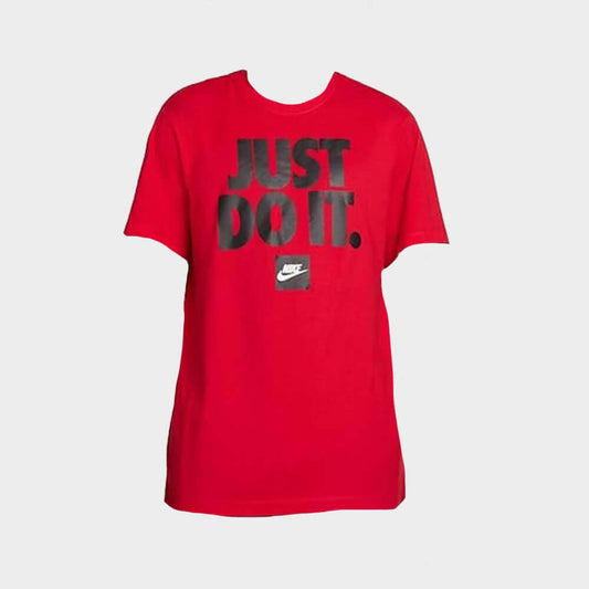 NIKE MENS Just Do It Verbiage Tee RED