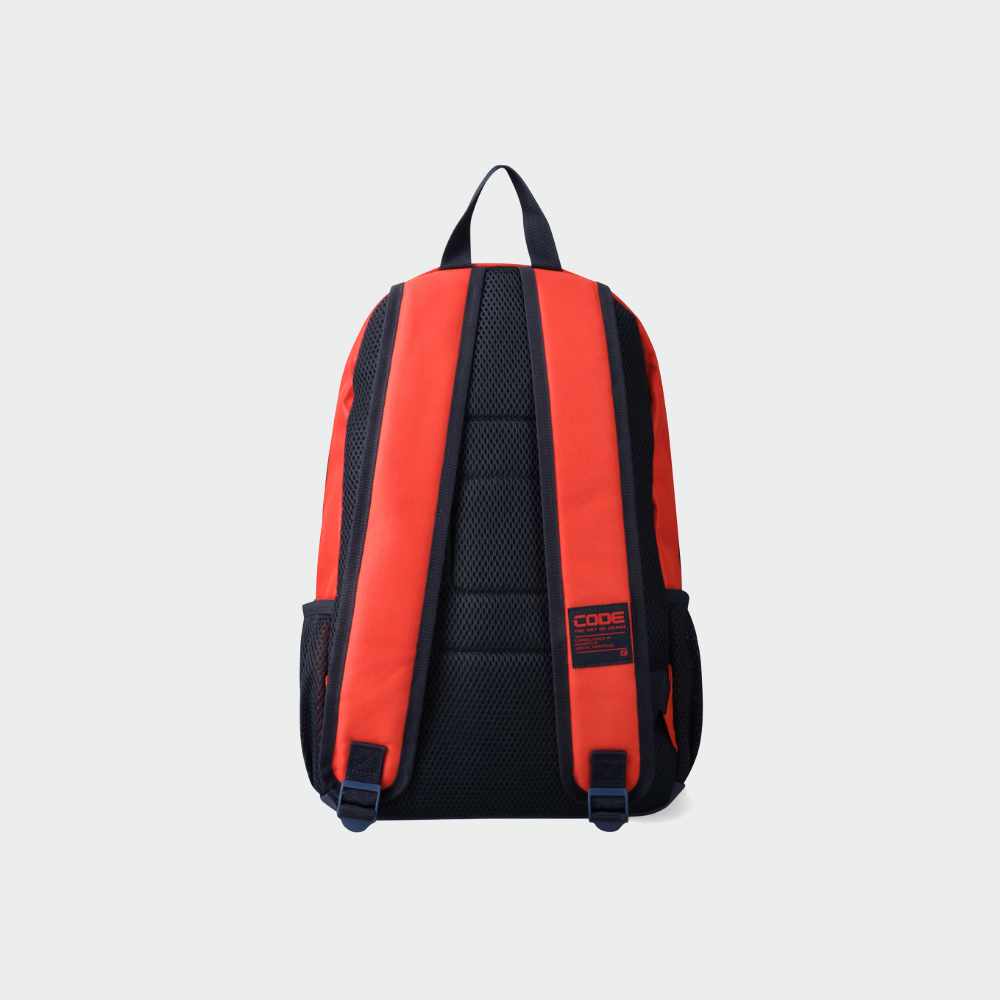 Code Logo and Contrast Back Fire Backpack Red