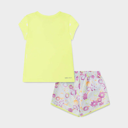 Nike Girls Flow Ral All Over Print Sprinter Set Yellow