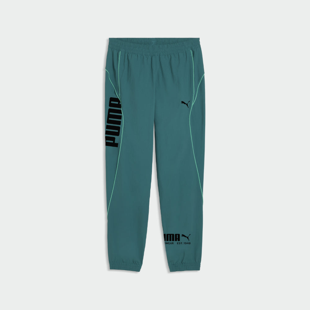 PUMA MENS Sport Woven Track Pants GREEN
