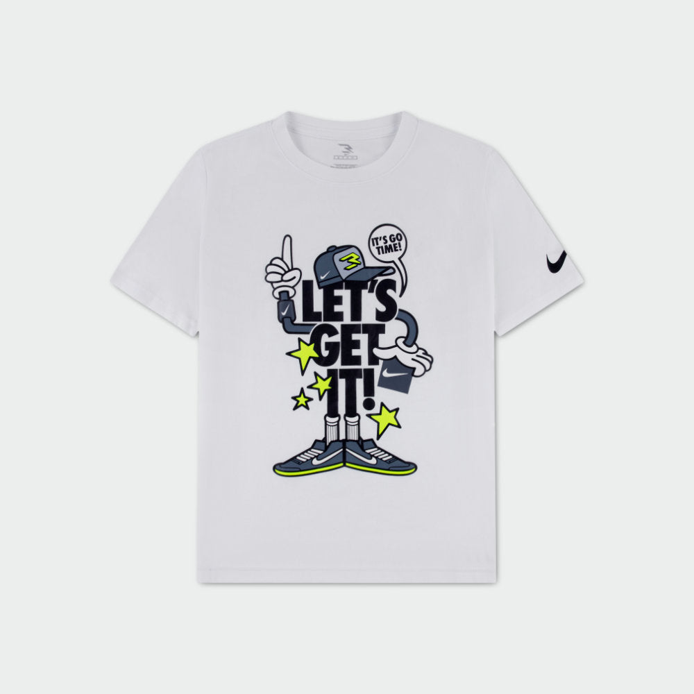Nike Youth Lets Get It Capmando Tee White