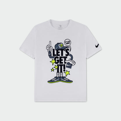 Nike Youth Lets Get It Capmando Tee White