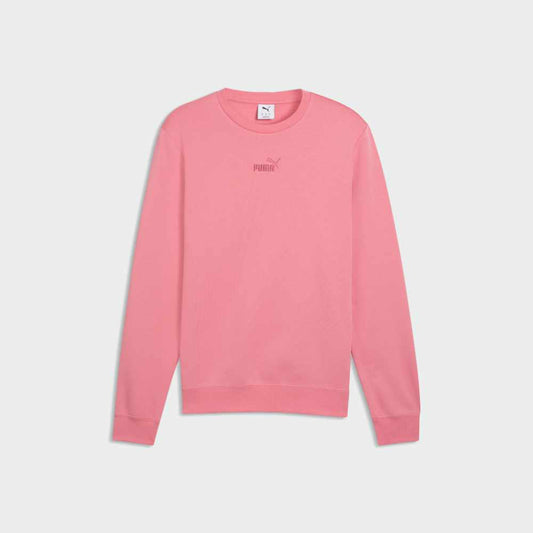 PUMA MENS Essentials Small No 1 logo Centered Crew Top PINK