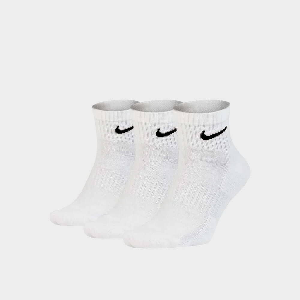 NIKE 3PK QTR ANKLET EVERYDAY SOCK WHITE