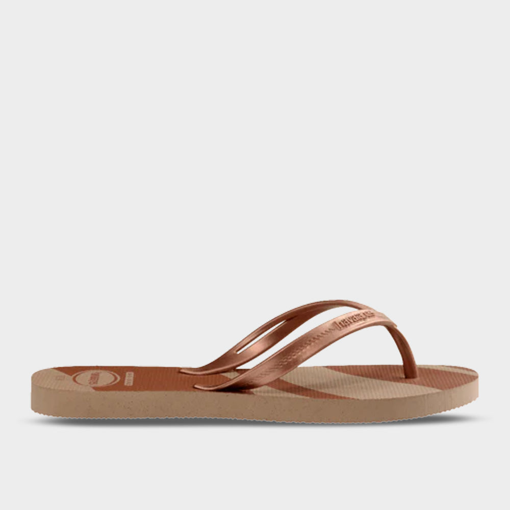 Havaianas Womens Elegance Print Thong Sandals Rose Gold