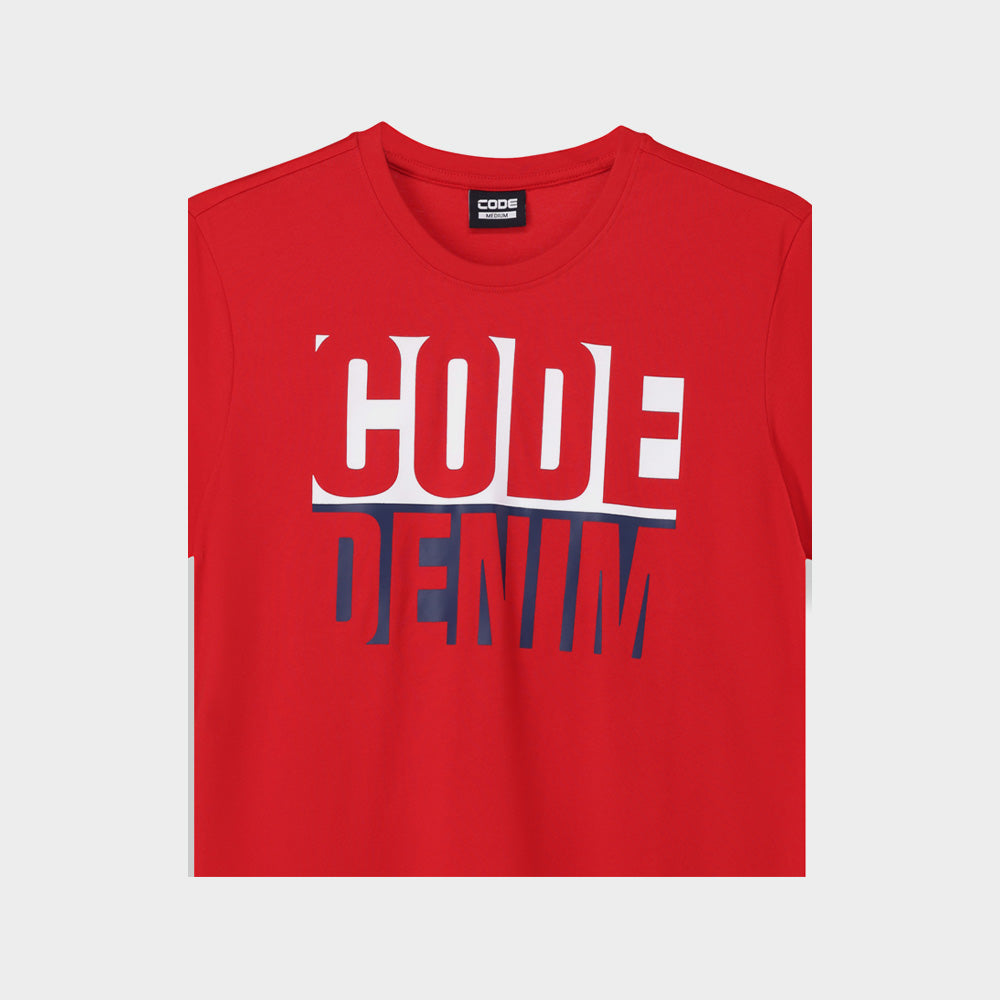 Code Mens Bleed Block Graphic Tee Red