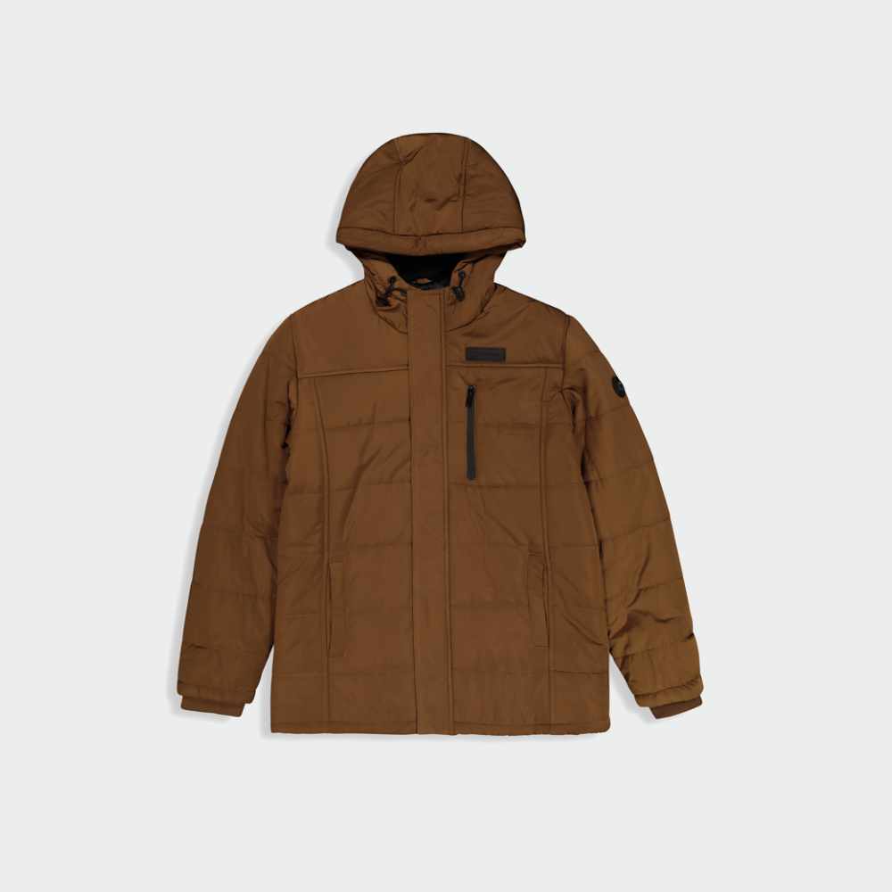 Code Mens Longline Quilted Jacket Beige