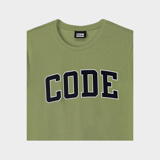 CODE MENS Flock Gollegiate Graphic Tee GREEN