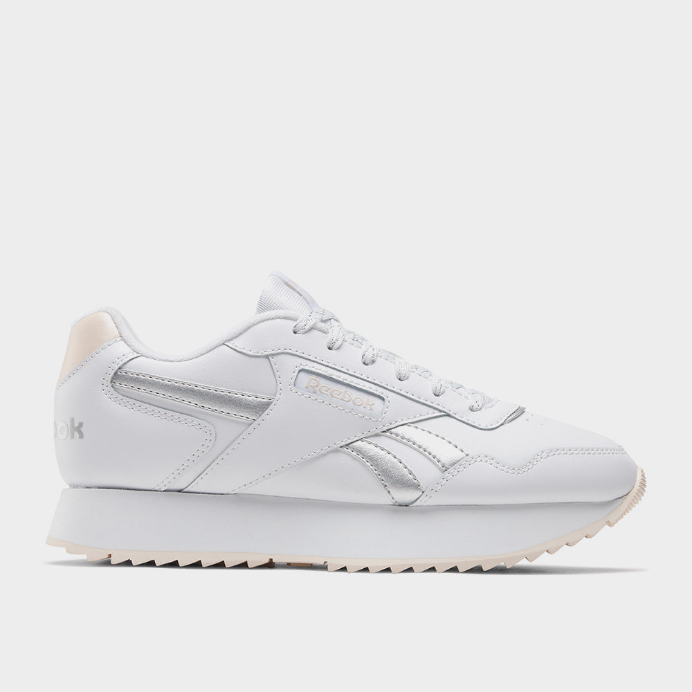 Reebok Womens Glide Ripple Double Sneakers White
