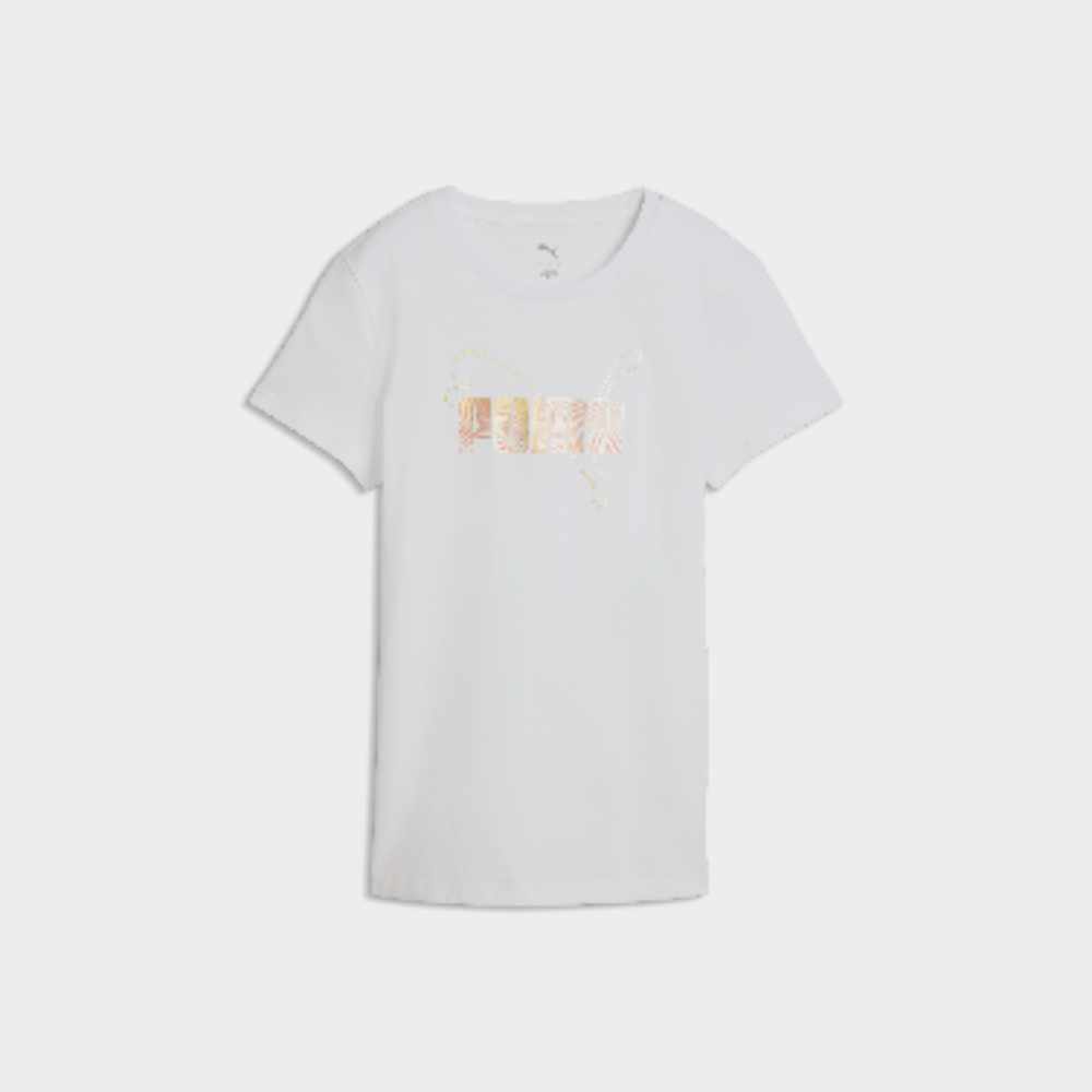 Puma Womens ESS Logo Lab Metallic Tee White
