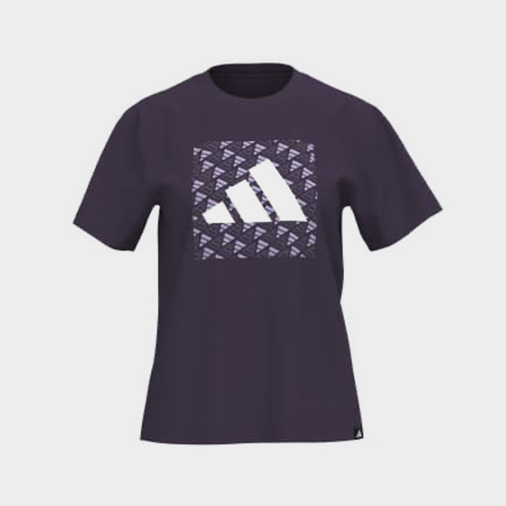Adidas Womens Block Logo Tee Purple