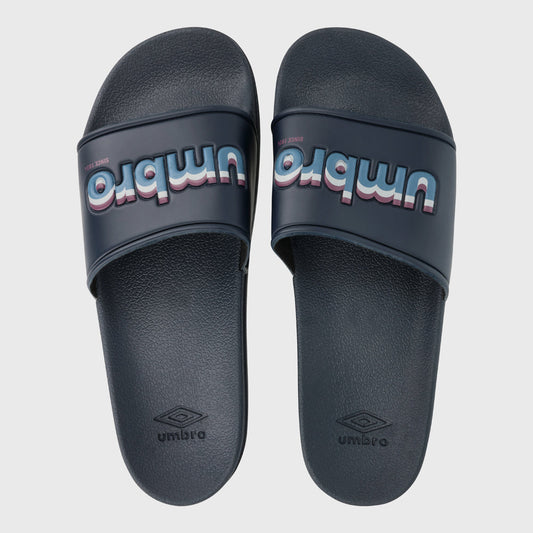 Umbro Mens Triple Logo Slides Blue
