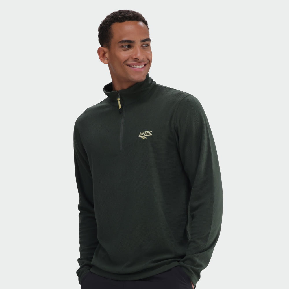 Hi-Tec Mens Mens Tech Quarter Zip Green