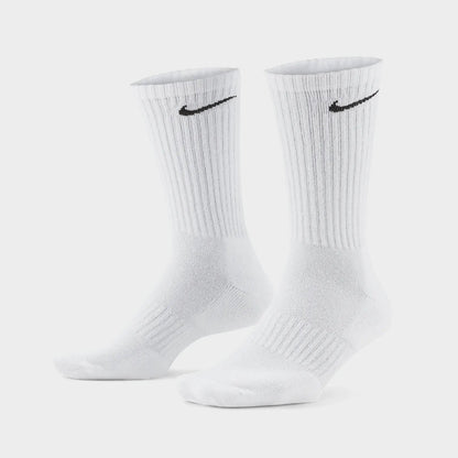 Nike UNISEX 3 Pack Everyday Cushioned Calf Socks White