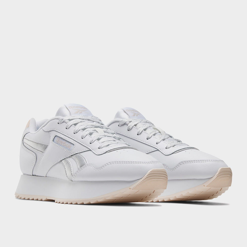 Reebok Womens Glide Ripple Double Sneakers White