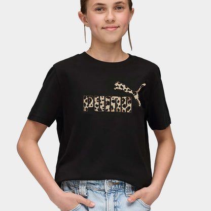 Puma Girls Graphic Animal Tee Black
