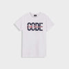 Code Mens Distressed Script Graphic Tee White