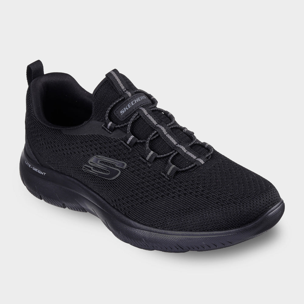 SKECHERS MENS Summits Sneakers BLACK – Tekkie Town