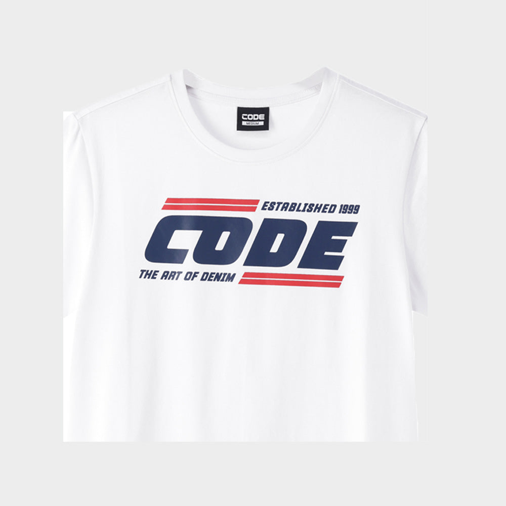 Code Mens Racing Graphic Tee White