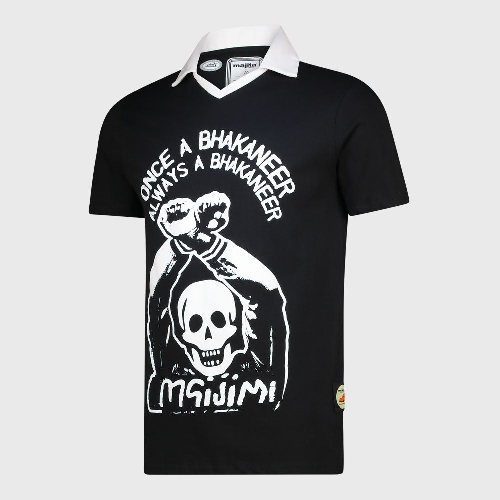 Majita Mens Collared V-Neck Tee Black