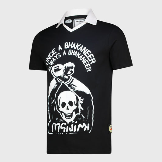 Majita Mens Collared V-Neck Tee Black
