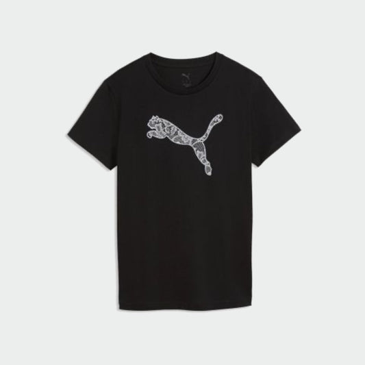 Puma Womens Graphics Lace Cat Tee Black