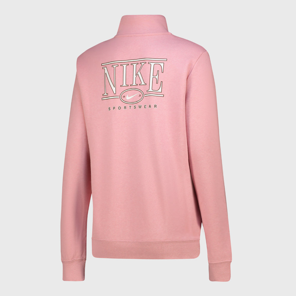 Nike Womens Club Fleece Mock Top Pink