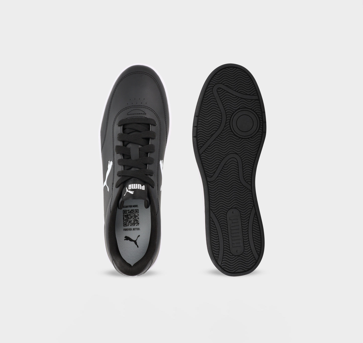 Puma Mens Court Classic Clean Cat Sneakers Black